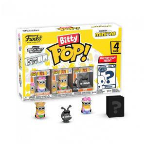 Kit Mini Minions Colecionáveis com Tourist Dave, Tourist Jerry, Kyle e Mystery Chase (Os Estilos Podem Variar), Funko Bitty Pop 73038