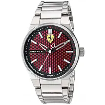 Relógio de Pulso Aço Inoxidável Movimento de Quartzo Resistente a Arranhões, FERRARI 830357, Prateado