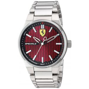 Relógio de Pulso Aço Inoxidável Movimento de Quartzo Resistente a Arranhões, FERRARI 830357, Prateado