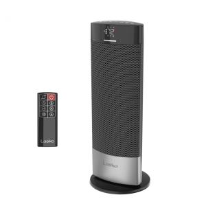 Aquecedor Elétrico de Cerâmica com Tela Digital, Interruptor Tipover e Bloqueio para Crianças Ideal para Casa, 110V 1500W, Lasko, Preto