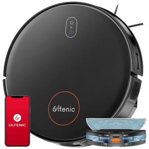 Aspirador de Pó Robô com Esfregão Controlado por APP e Sucção Forte 3000PA, 110V, Ultenic D6s, Preto