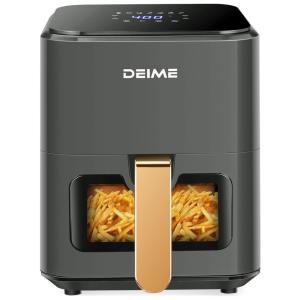 Fritadeira Elétrica AirFryer 4.2L com Painel Digital e 7 Predefinições, 110V 1200W, Deime, Branca