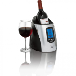 Porta Garrafa Térmico Profissional para Vinho com Tela LCD, SHARPER IMAGE KP W400, Preto