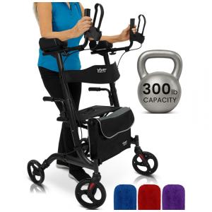 Andador Adulto Idoso com Freios em Loop, Apoio de Braço e Cesto, Suporta até 136 quilos, VIVE MOBILITY, Preto