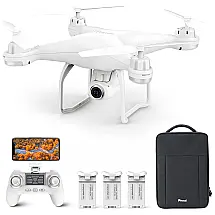 T25 Drone com Câmera 2K GPS FPV Retorno Automático, 3 Baterias, POTENSIC, Branco