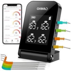 OMMO Batedeira de Bancada 5L com 6 Velocidades, Aço Inoxidável, 300W, 110V, Preta