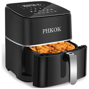 Fritadeira Elétrica AirFryer com 14 Funções 7L de Capacidade e Painel de Controle Digital, 1700W, 110V, PHKOK, Preto