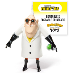 Dr. Nefario do Minions Dobrável e Articulável com 17 cm de Altura, Copo de Laboratório e Suporte para Crianças Acima de 7 Anos