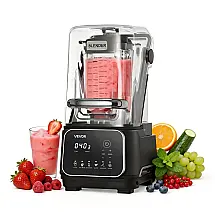 Liquidificador Profissional VEVOR HS-608C 2L 2200W 6 Programas Auto Limpeza Preto 110V