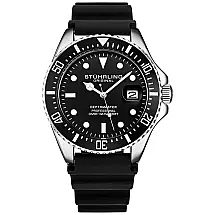 Relógio Masculino Pro Diver Watch, Quartzo, Prova D 100m, STUHRLING 3950R.1, Preto