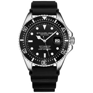 Relógio Masculino Pro Diver Watch, Quartzo, Prova D 100m, STUHRLING 3950R.1, Preto