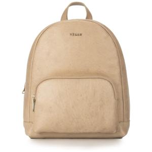 Mini Mochila Feminina de Couro Conversível para Bolsa de Ombro, VELEZ, Marrom Claro