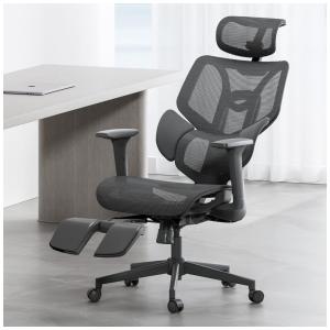 Cadeira de Escritório Ergonômica Giratória e Ajustável, HBADA, Cinza