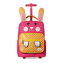 Mochila Escolar Infantil com Rodinhas 40cm TWISE Coelha para Crianças, Rosa