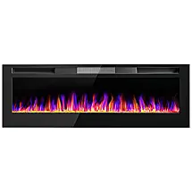 Lareira Elétrica Frhlozdx de Embutir A45x91L, com Controle Remoto e Luz de LED, 110V, 1500W, Preto