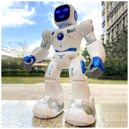 Brinquedo Robô Educativo Inteligente Eletrônico e Recarregável para Crianças 3 Anos ou Mais, RUKO Ru4413, Branco