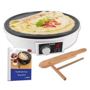 Máquina de Crepe Elétrica antiaderente de Aço inoxidável, 1000W, Branca, 110v, STARBLUE SB BLA03A, Branco