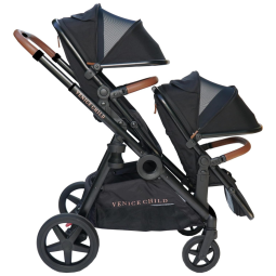 Carrinho de Bebê Duplo Venice para até 21 Quilos, Preto