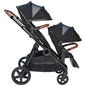 Carrinho de Bebê Duplo Venice para até 21 Quilos, Preto