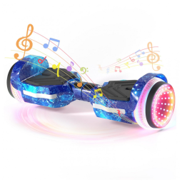 Hoverboard SIMATE com Rodas Coloridas de LED, Alto-falantes Bluetooth e Aplicativo, Duplo Motor de 250W, Velocidade Máxima de 13,7 km/h