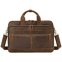 Bolsa RS103, Pasta de Couro Masculina para Laptop, RINGSUN, Marrom