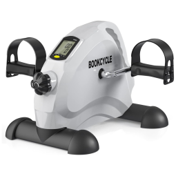 Mini Bicicleta Ergométrica Ideal Para Idosos e Treino de Braço, Perna com Painel Digital, BOOKCYCLE, Cinza