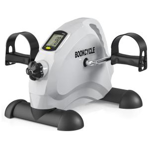 Mini Bicicleta Ergométrica Ideal Para Idosos e Treino de Braço, Perna com Painel Digital, BOOKCYCLE, Cinza