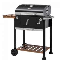 Churrasqueira a Carvão com Alça e Mesa Dobrável para Quintais ao Ar Livre, Royal Gourmet CD1824M, Preta