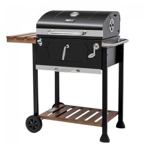 Churrasqueira a Carvão com Alça e Mesa Dobrável para Quintais ao Ar Livre, Royal Gourmet CD1824M, Preta