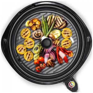 Churrasqueira Elétrica Grill com 4 Níveis de Temperatura, 1300W, 110v, ELITE GOURMET EMG 980B, Preto