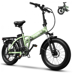 Bicicleta Elétrica Dobrável bluebiko F6B com Motor Brushless 750W (Pico 1000W), Bateria Removível 48V 20Ah, Freios a Disco Duplos e Sistema