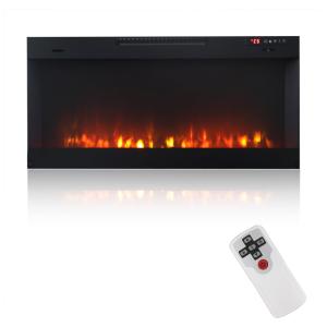 Lareira Elétrica de Embutir A44x106L cm com Chamas Multicoloridas, Temporizador e Controle Remoto, 110V 1500W, Outdoor Privacy Screen, Preta