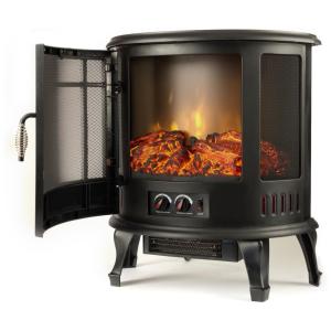 Lareira Elétrica com Chamas 3D Ajustáveis, 1500W, 110v, E Flame USA, Preta