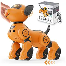 Cão Robô Interativo com Controle Remoto de Voz e Sensores para Crianças com Mais de 5 Anos, Vatos, Laranja