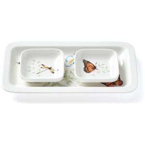 Conjunto de Tigelas e Prato, Ideal para Servir e Desfrutar de Saborosos Pratos Asiáticos com 3 Peças e Material de Porcelana, LENOX 892531