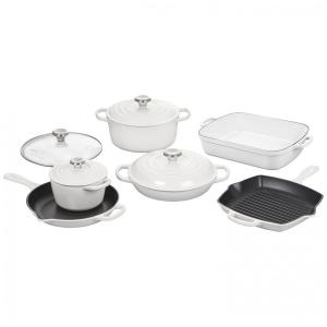 Conjunto de Panelas de Ferro Fundido, 10 Peças, LE CREUSET MS2110 16SS, Branco