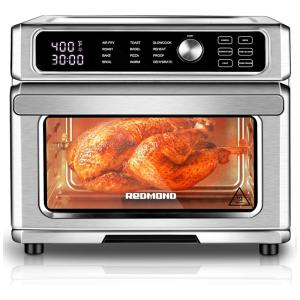 Forno Elétrico de Bancada 23L com 12 Funções e Controle Digital, 1700W, 110v, REDMOND, Prateado