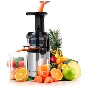 Espremedor Moedor Frutas Legumes Alta Velocidade 80 RPM 200W, 110v, SECURA Slow Juicer Masticating Juicer, Prateado