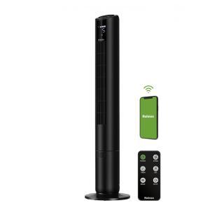 Ventilador de Torre com Tela Digital, Controle de Voz, Oscilação de 90 e 5 Velocidades, 110V, HOLMES, Preto