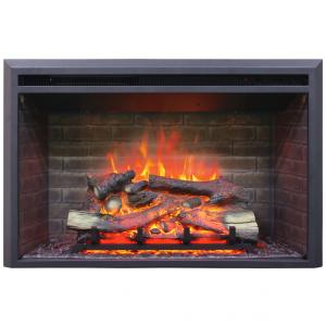 Lareira Elétrica de Embutir A56x89L cm com Controle Remoto e Som de Crepitação de Fogo, 110V 1500W, RICHFLAME, Preta