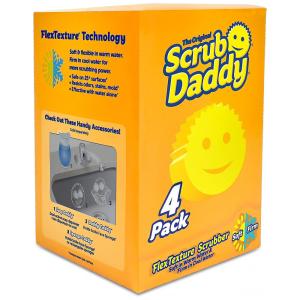 Esponja Resistente para Alta Limpeza Anti Odor, 4 Unidades, SCRUB DADDY, Amarelo