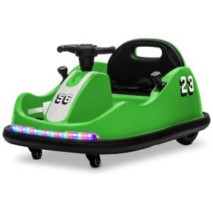 Carro Elétrico Infatil Bate Bate com Luzes LED, Controle Remoto, Rotação de 360º e 2 Modos de Condução Volante ou Joystick, 12V, Kidzone