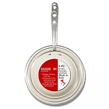 Conjunto 3 Frigideiras Made In CeramiClad Cerâmica Antiaderente Livre de PFAS Aço Inox 5-Camadas