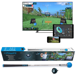 Simulador de Golfe com Sensor de Movimento Inteligente, Swing Stick e Compatível com Android, iOS, WGT e E6 Connect Series
