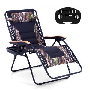 Cadeira Reclinável Ajustável Gravidade Zero com Apoio de Cabeça e Porta Copos, MFSTUDIO, Marrom