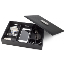 Caixa, Estojo de Fibra de Carbono para Relógios com 6 Compartimentos, Glenor Co, Preto