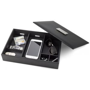 Caixa, Estojo de Fibra de Carbono para Relógios com 6 Compartimentos, Glenor Co, Preto