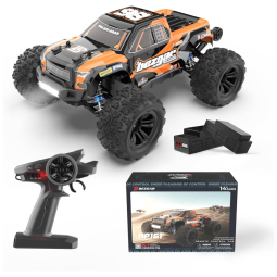 Carrinho de Controle Remoto de Alta Velocidade Off Road Escala 1:16 com 2 Baterias, BEZGAR HP161, Laranja
