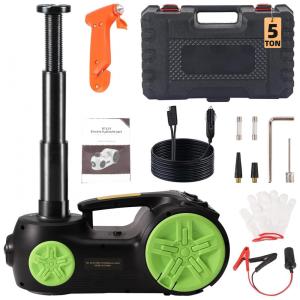 Macaco Elétrico Atualizado 5 Toneladas Elevador Hidráulico com Bomba de Pneus Integrada para Troca de Pneus de Carros de Passeio e SUVs -
