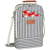 Bolsa Térmica Bege TIRRINIA para Transporte de Vinhos - Capacidade para 2 Garrafas